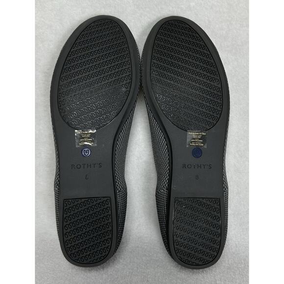 ROTHY'S Birdseye Ballet Flat Loafer Round Toe Charcoal Gray Slip On Size 8 NWOB - Picture 8 of 9